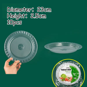 Disposable Round Plates Transparent Plastic Dinner Plate High Temperature Thickened BBQ Food Serving Plate for Weddings Parties and Events