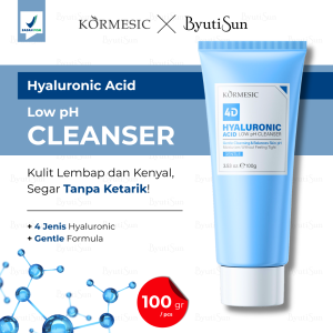 BPOM KORMESIC Low pH Cleanser 4D Hyaluronic Acid Facial Wash Gentle Formula Sabun Cuci Muka Mencerahkan Glow Glowing Kulit Lembut dan Kenyal Segar Tanpa Ketarik Wajah Membersihkan Anti Jerawat Acne