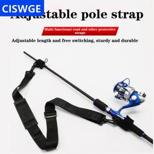 [COD] CISWGE Fishing Rod Carrying Strap Sling Shoulder Belt Security Tools Nylon Rod Bracket Waist Belt Strap Fishing Tool Accessories