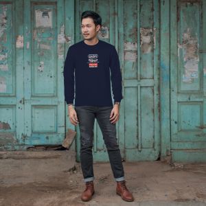 Anyway Kaos Panjang "Trademark" Navy 673