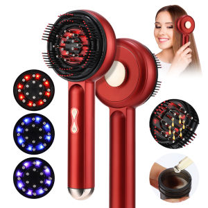 Electric Oil Applicator Head Kneading Massage Comb Scalp Relax Massager 660nm Red Light Hair Growth Comb Anti-Hair Loss Hair Care Hairbrush Essence Oil Nourishes Scalp Brush
