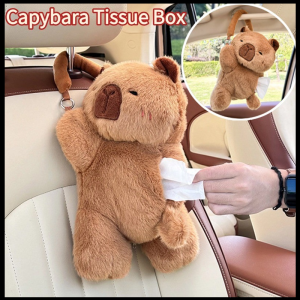 Capybara Tissue Box Adorable Plush Soft Car Seat Back Organizer Cute Aksesori Kereta Interior Decor