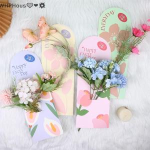 WP💓💛💖 5Pcs Handheld Bouquet Packaging Box Paper Flower Card Flower Arrangement Paper Valentines Day Festival Supplies