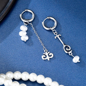 MillionGrid Retro ngọc trai mặt dây chuyền thả Bông tai cho phụ nữ cá tính tua Bông tai đồ trang sức quà tặng