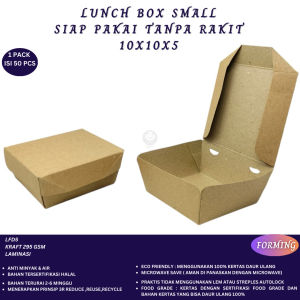 Lunch Box Small Siap Pakai Tidak Perlu Rakit -10X10X5 Cm-( ISI 50 PCS-LFD5)