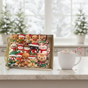 <pirit> 8 16ชิ้น2D การ์ตูนน่ารักแบนขนมปังขิงต้นไม้แมวตกแต่งต้นคริสต์มาสแขวนเครื่องประดับจี้ตกแต่ง