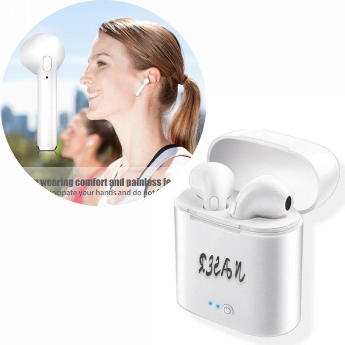 HEADSET BLUETOOTH I7S TWS NASER + KABEL + PACK Lazada Indonesia