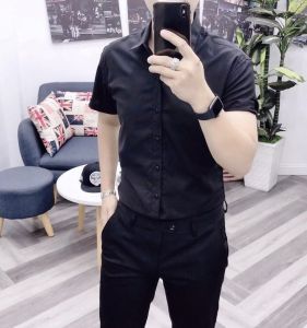 [VNXK] Áo Sơ Mi Nam Ngắn Tay Vải Vitex Không Nhăn Sơ Mi Thời Trang Nam Cộc Tay