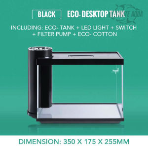 Nepall Mini Desktop Fish Tank Ecological Glass Fish Tank With Filter System And Led Light | Transparent Aquarium Tank