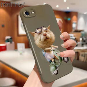 Hontinga All-inclusive Film Casing For iphone 7 8 Plus SE 2020 2022 X Xr Xs Max 7+ 8 + Case Korean film Phone Case Cute Cat Back Casing lens Protector Design Hard Cases Shockproof Shell Full Cover Casing For Girls