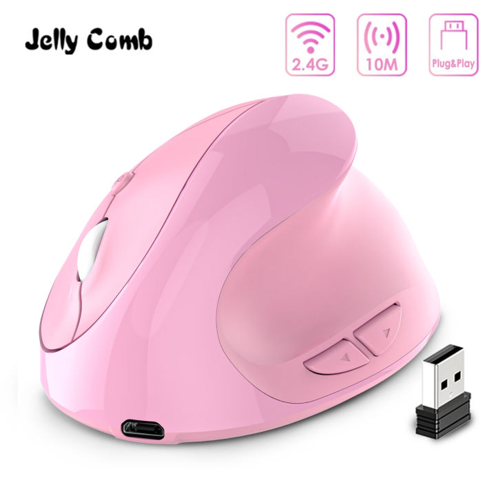 Black Myth Wukong Jelly Comb Vertical Mouse Wireless Mouse 2.4G Rechargeable Pink Ergonomic Mice Wireless Mouse For PC / Laptop / Windows / io s