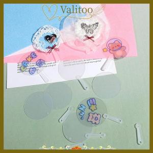 [Valitoo] 50Pcs 5cm Cute Mini Transparent Blank Fan Child Kids DIY Art Fan Wedding Birthday Party Favors Girlfriend Boyfriend Ideas Gift