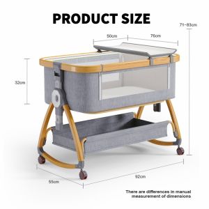 Multifunctional crib Baby cradle Foldable crib Premium crib Baby care bed Diaper bed Crib with mosquito net high quality  Removable Portable Height adjustable Splicing crib