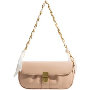 Túi xách nữ da mềm đeo vai da trơn khóa bấm bầu dục Hàn Quốc (Có dây đeo chéo) BAU225