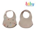 Peekaboo Silicone Bib – Dino Tan. 