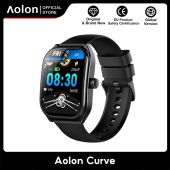 Aolon Curve สมาร์ทวอทช์ผู้ชาย หน้าจอโค้ง HD 2.01 นิ้ว วัดอัตราการเต้นหัวใจ วัดออกซิเจนในเลือด วิเคราะห์การนอน โทรผ่านบลูทูธ กันน้ำได้ แบตเตอรี่ความจุสูง ติดตามฟิตเนส