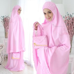[SINGAPORE SELLER] TELEKUNG LEMBUT COTTON EMBROIDERY TRAVELEENA /  SOFT COTTON EMBROIDERY TRAVELEENA TELEKUNG + FREE BAG