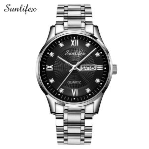 Sunlifex Jam Tangan Pria Dewasa 2022 Anti Air ORI Fashion Business Auto Date Analog Jam Tangan Cowok Keren(Free BOX+Kartu Garansi) COD