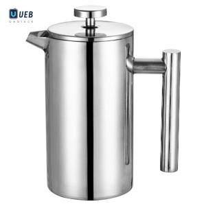 Ueblock✈ Stainless Steel French Press Tea Maker 12/27/34oz Camping Coffee Maker with Micro-Filter Portable Coffee Pot for Camping