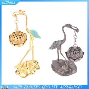 [COD] Crane Incense Burner Holder Stove Lotus Incense Burner Antique Alloy Lotus Hanging Stove Tea Ceremony Craft Household Decoration