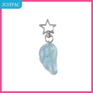 JCSYFAC 1 Piece phụ nữ ba lô trang trí Hàn Quốc Ins Angel Wing Keychain Y2K Nhật Bản huyền diệu cô gái Sao Keychain túi quyến rũ xe Keyring