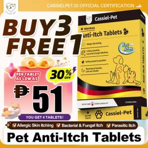Cassiel Pet Buy 3 Free 1 Anti ltch Tablets For Skin Anti Itching Allergy Treatment For Dogs & Cats