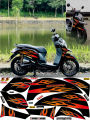 Striping Semi Full Api Viral Motor Scoopy Sticker Api Variasi Simple Codd. 