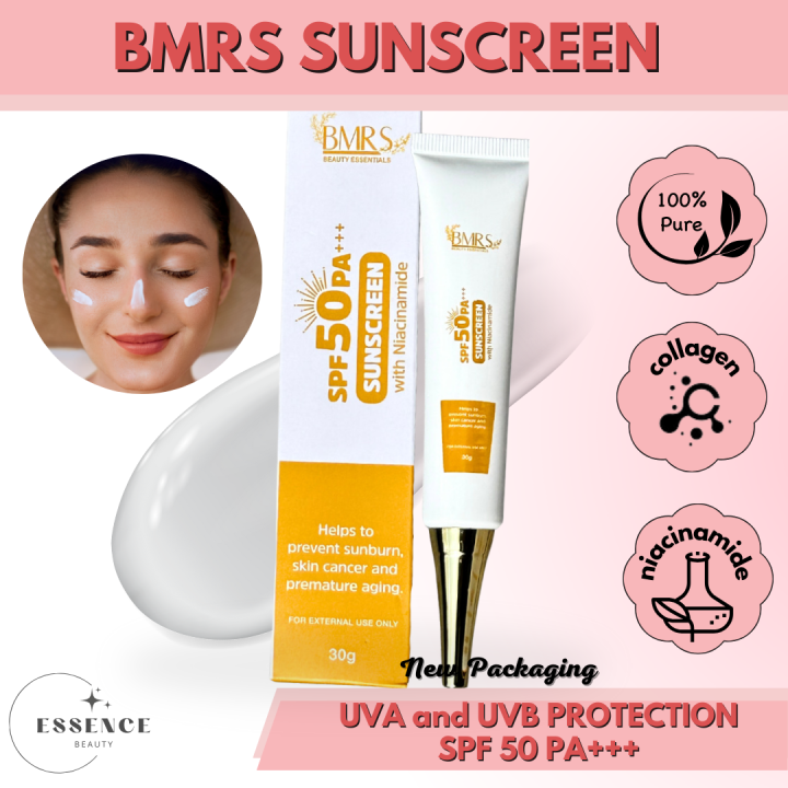 BMRS SUNSCREEN SPF 50 PA+++ with Collagen and glutathione No White Cast ...