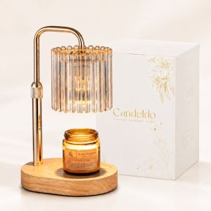 Crystal Candle Warmer Lamp with Timer & Dimmer Switch Table Lamp Birthday Gifts with 2 bulbs