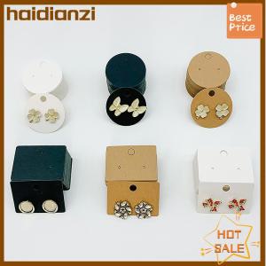haidianzi 50pcs Round Cardboard Earring Display Cards Blank Kraft Paper Jewelry Hanging Tags For Earring Ear Studs Selling Packaging