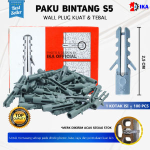 JANGKAR SKRUP S5 VISER PAKU BINTANG WALLPLUG DYNABOLT DINABOLT WALL TEMBOK PALU angkur dinding Sistem kerja seperti jangkar membuat sekrup atau gantungan menjadi tidak bergoyang