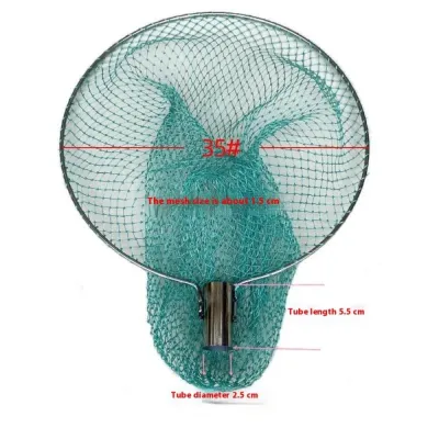 【COD&Fast Delivery】 Stainless Steel Fishing Net Head Nylon Mesh Multi-strand Fishing Landing Net Large Without Handle Fly Fishing Dip Net For Freshwater Saltwater