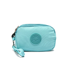 CJH BAGS#4027 Nylon Women`s triple-zipper nylon coin purse or wristlet -mini wallet organizer for small essential like coins cards and keys.