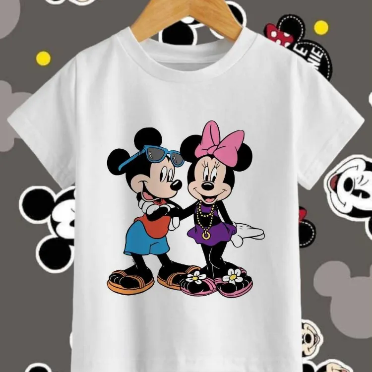 MICKEY AND MINNIE DESIGN BIG TEE VTG 90's Mickey Minnie Mouse Big