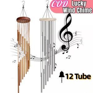 12 Tube Lucky Wind Chimes Outdoor Decor Garden Hanging Bell 18 Inch Handmade Musical Metal Tube