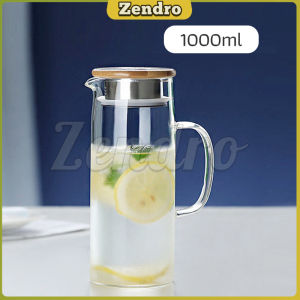 ZEO Heat Resistant Kettle Jug Glass Water Jar Hot and Cold Juice Coffee Tea 1500ml