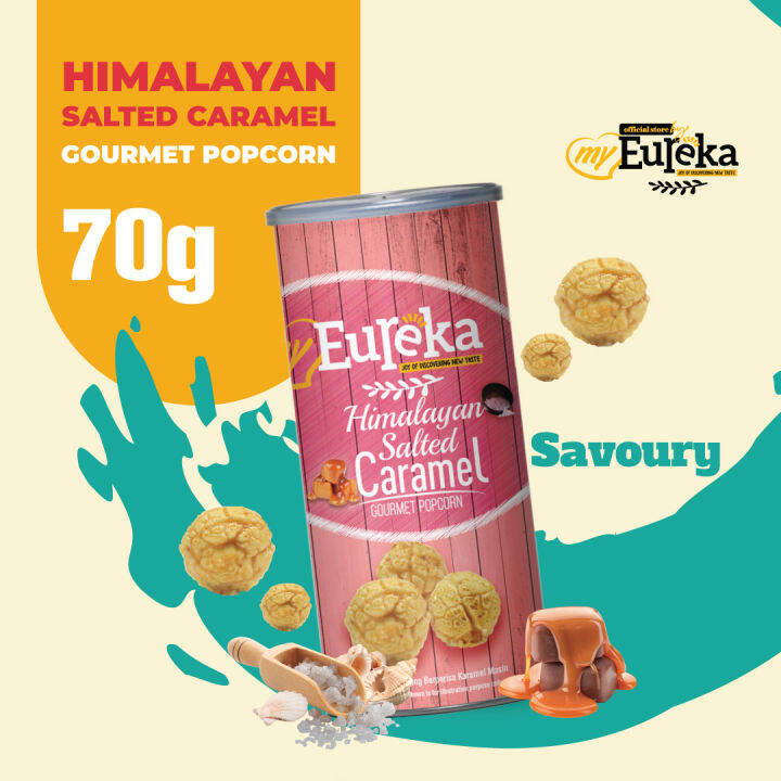 Eureka Himalayan Salted Caramel Popcorn 70g Canister | Lazada Singapore