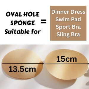 🇲🇾(Ready Stock KL) (2 PAIRS=4PCS) Women Multiple Use Washable Beige Oval Removable Span Pad Cotton Wedding Sport Cups Bra Breathable Inserts Sponge Pads