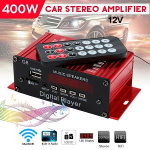 12/220V 2000W 2 Channel Class D with Luminous Knob HIFI Bluetooth Power Amplifier Car/Home Theater Digital Power Audio Amplifier Karaoke Digital MP3 Player