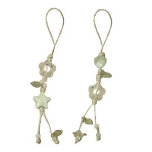 Delicate Star Flower Phone Chain Unique Phone Pendant Ceramic Texture Star Phone Strap Present for Fashion Individuals