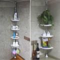4-Layer Bathroom Corner Shelves Rack Bathtub Shower Caddy Holder Shelf Accessory Organizer (White) Keimav. 