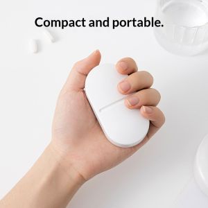 JJT Japanese-Style Portable Pill Cutter and Organizer with Dual Compartments for Easy Medication Management