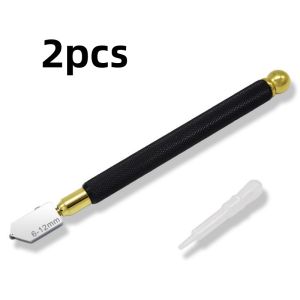 Heavy Duty Cutting Tool Diamond Tip Anti Slip Metal Handle Steel Blade Oil Feed Glass Cutter