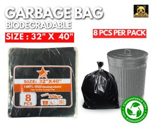 Plastic Bag 32” x 40” 100% OXO Biodegradable/ Plastik hitam / Plastik Sampah/ Garbage Bag High Quality ( 8pcs per pack )
