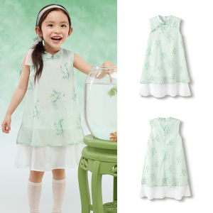 balabala Girl Traditional Style Dress Baby Children 2025 New Spring Summer Children Sleeveless