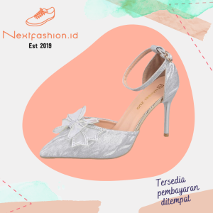 Nextfashion Sepatu hak tinggi high heels wanita elegan tipe pengikat gesper ujung runcing 8cm S-24