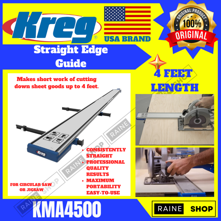 Kreg KMA4500 4' Straight Edge Guide w/ Adjustable Gripmaxx Clamp
