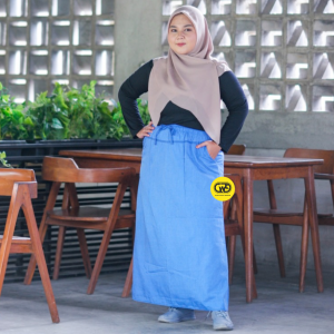 Rok Jeans Panjang Wanita Jumbo - Rok Jeans Jumbo - Rok Wanita