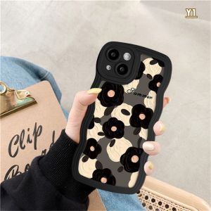 (Lokal Ready) Xinyu Casing hp OPPO A38 A18 A58 A78 A17 A17k A16 A16K A16e A57 4G A77s A15 A15S A12 A5S A54 A7 A95 A3S A11k A53 A33 A31 2020 A52 A92 F9 A76 A9 2020 Art Lukisan Cat Minyak Retro Bunga Wavy Edge Case