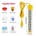 MIIQNUS Di động Máy sưởi nước ngâm Tác dụng nhanh An toàn Máy nước nóng 5 gallon Máy sưởi ngâm nước Điện 1500W Máy sưởi xô Thích hợp cho bể bơi. 